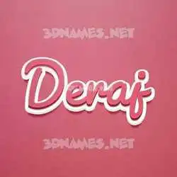 deraj in Red Scribble style - 3D name wallpaper