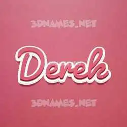 derek in Red Scribble style - 3D name wallpaper