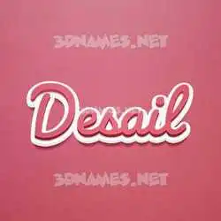 desail in Red Scribble style - 3D name wallpaper