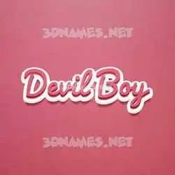 devil boy in Red Scribble style - 3D name wallpaper