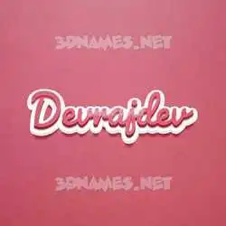 devrajdev in Red Scribble style - 3D name wallpaper