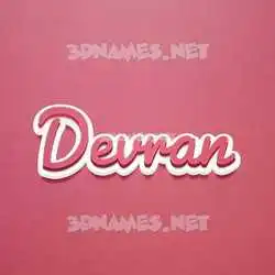 devran in Red Scribble style - 3D name wallpaper