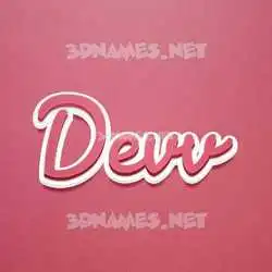 devv in Red Scribble style - 3D name wallpaper