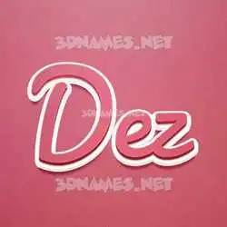 dez in Red Scribble style - 3D name wallpaper