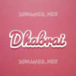 dhabrai in Red Scribble style - 3D name wallpaper