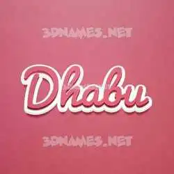 dhabu in Red Scribble style - 3D name wallpaper