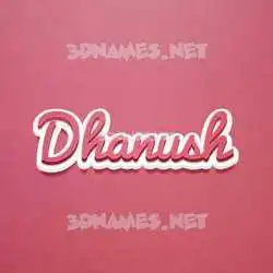 dhanush in Red Scribble style - 3D name wallpaper