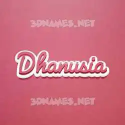 dhanusia in Red Scribble style - 3D name wallpaper