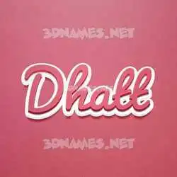 dhatt in Red Scribble style - 3D name wallpaper