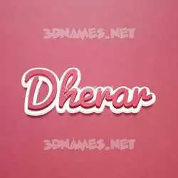 dherar in Red Scribble style - 3D name wallpaper