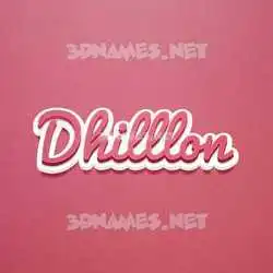 dhilllon in Red Scribble style - 3D name wallpaper