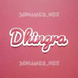 dhingra in Red Scribble style - 3D name wallpaper