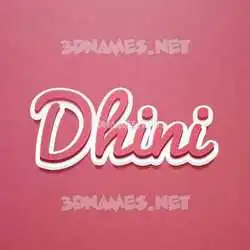 dhini in Red Scribble style - 3D name wallpaper