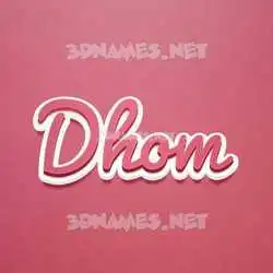 dhom in Red Scribble style - 3D name wallpaper