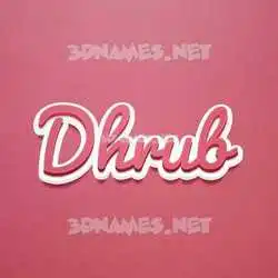 dhrub in Red Scribble style - 3D name wallpaper