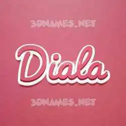 diala in Red Scribble style - 3D name wallpaper