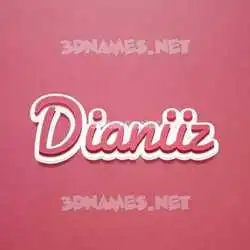 dianiiz in Red Scribble style - 3D name wallpaper