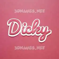 dicky in Red Scribble style - 3D name wallpaper