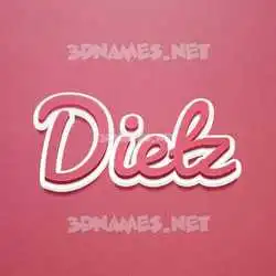 dietz in Red Scribble style - 3D name wallpaper