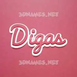 digas in Red Scribble style - 3D name wallpaper