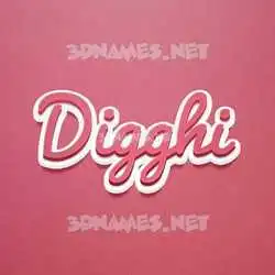 digghi in Red Scribble style - 3D name wallpaper