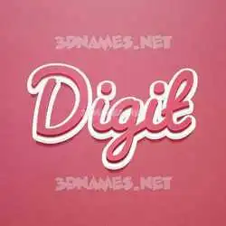 digit in Red Scribble style - 3D name wallpaper