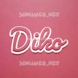 diko in Red Scribble style - 3D name wallpaper