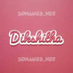 dikshitha in Red Scribble style - 3D name wallpaper