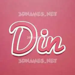 din in Red Scribble style - 3D name wallpaper