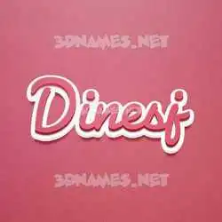 dinesj in Red Scribble style - 3D name wallpaper