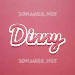 dinny in Red Scribble style - 3D name wallpaper
