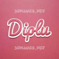 diplu in Red Scribble style - 3D name wallpaper