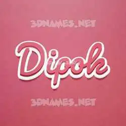 dipok in Red Scribble style - 3D name wallpaper
