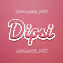 dipsi in Red Scribble style - 3D name wallpaper