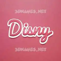 disny in Red Scribble style - 3D name wallpaper