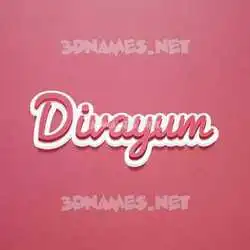 divayum in Red Scribble style - 3D name wallpaper