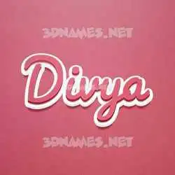 divya in Red Scribble style - 3D name wallpaper