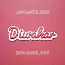 diwakar in Red Scribble style - 3D name wallpaper