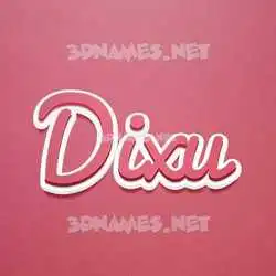 dixu in Red Scribble style - 3D name wallpaper