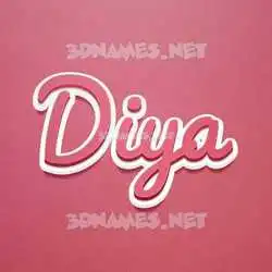 diya in Red Scribble style - 3D name wallpaper