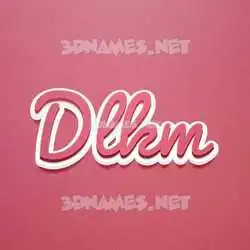 dlkm in Red Scribble style - 3D name wallpaper