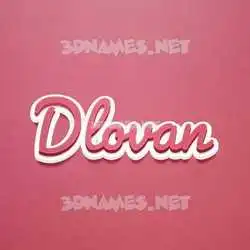 dlovan in Red Scribble style - 3D name wallpaper