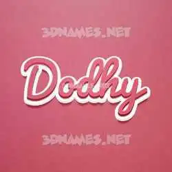 dodhy in Red Scribble style - 3D name wallpaper