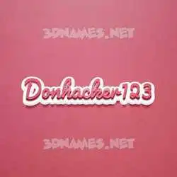 donhacker123 in Red Scribble style - 3D name wallpaper