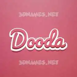 dooda in Red Scribble style - 3D name wallpaper