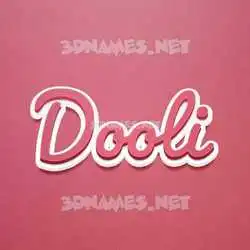 dooli in Red Scribble style - 3D name wallpaper