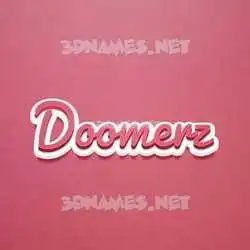 doomerz in Red Scribble style - 3D name wallpaper