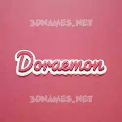 doraemon in Red Scribble style - 3D name wallpaper