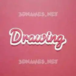 drawing in Red Scribble style - 3D name wallpaper