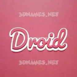droid in Red Scribble style - 3D name wallpaper